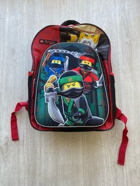 LEGO Ninjago Movie Kids Backpack Black Red Large School Bag